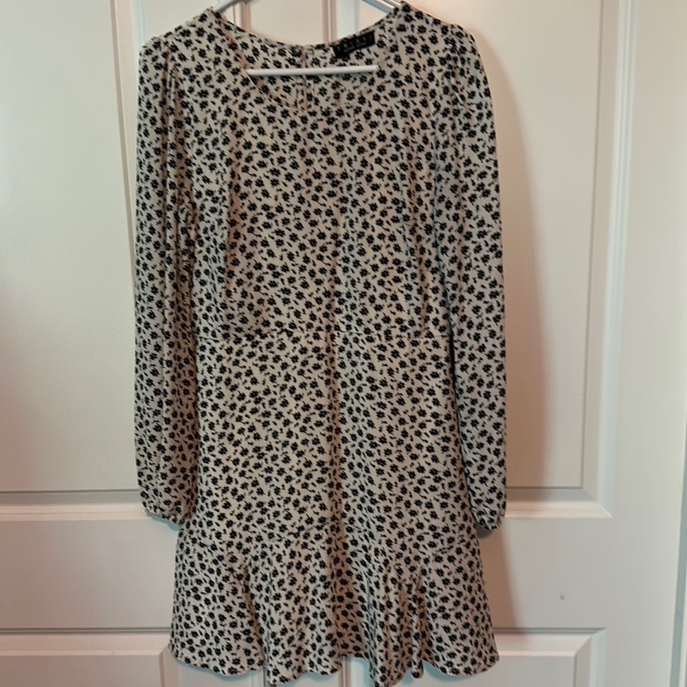 Cream and black flowered dress